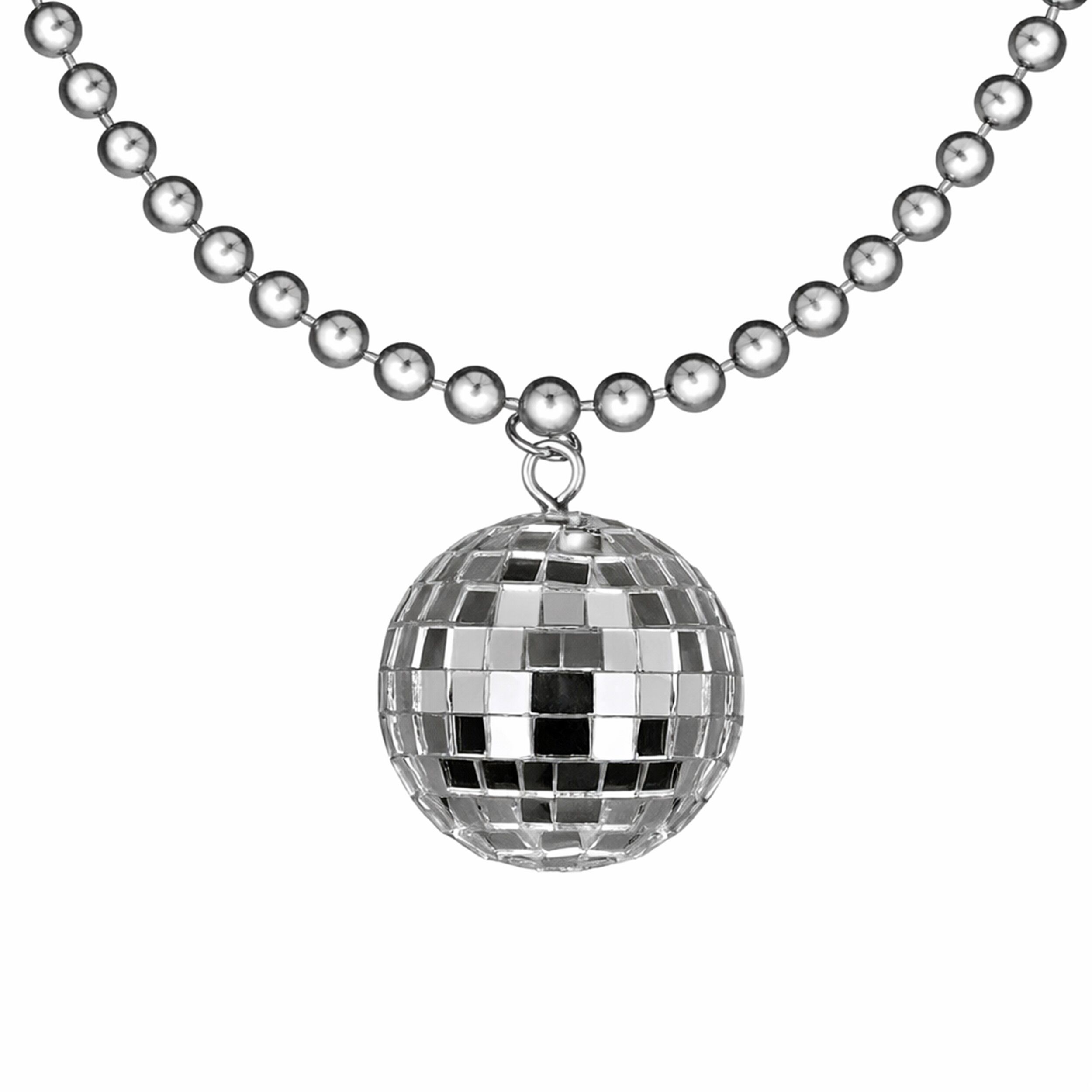 Disco Ball Charm Necklace On Silver Beads All Products Disco Ball Charm Necklace On Silver Beads All Products 3