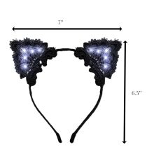 LED Black Lace Cat Animal Ears Headband All Products LED Black Lace Cat Animal Ears Headband All Products 6