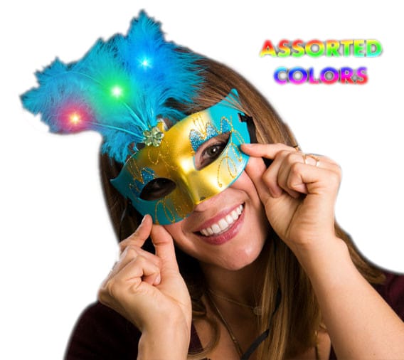 Light Up Feather Masquerade Ball Assorted Mask for Mardi Gras All Products Light Up Feather Masquerade Ball Assorted Mask for Mardi Gras All Products 3