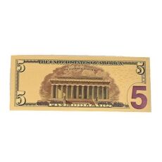 5 Dollar Commemorative Collectible Premium Replica Paper Money Bill 24k Gold Plated Fake Currency Banknote Art Holiday Decoration 24K Gold and Silver Plated Replica Bills 5 Dollar Commemorative Collectible Premium Replica Paper Money Bill 24k Gold Plated Fake Currency Banknote Art Holiday Decoration 24K Gold and Silver Plated Replica Bills 5
