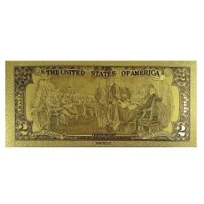 2 Dollar Commemorative Collectible Premium Replica Paper Money Bill 24k Gold Plated Fake Currency Banknote Art Holiday Decoration 24K Gold and Silver Plated Replica Bills 2 Dollar Commemorative Collectible Premium Replica Paper Money Bill 24k Gold Plated Fake Currency Banknote Art Holiday Decoration 24K Gold and Silver Plated Replica Bills 5