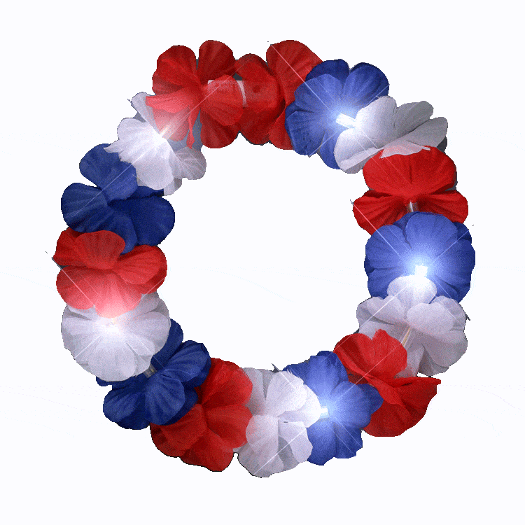 Light Up Flashing Patriotic Flower Crown Stretchy Headband 4th of July Light Up Flashing Patriotic Flower Crown Stretchy Headband 4th of July 5