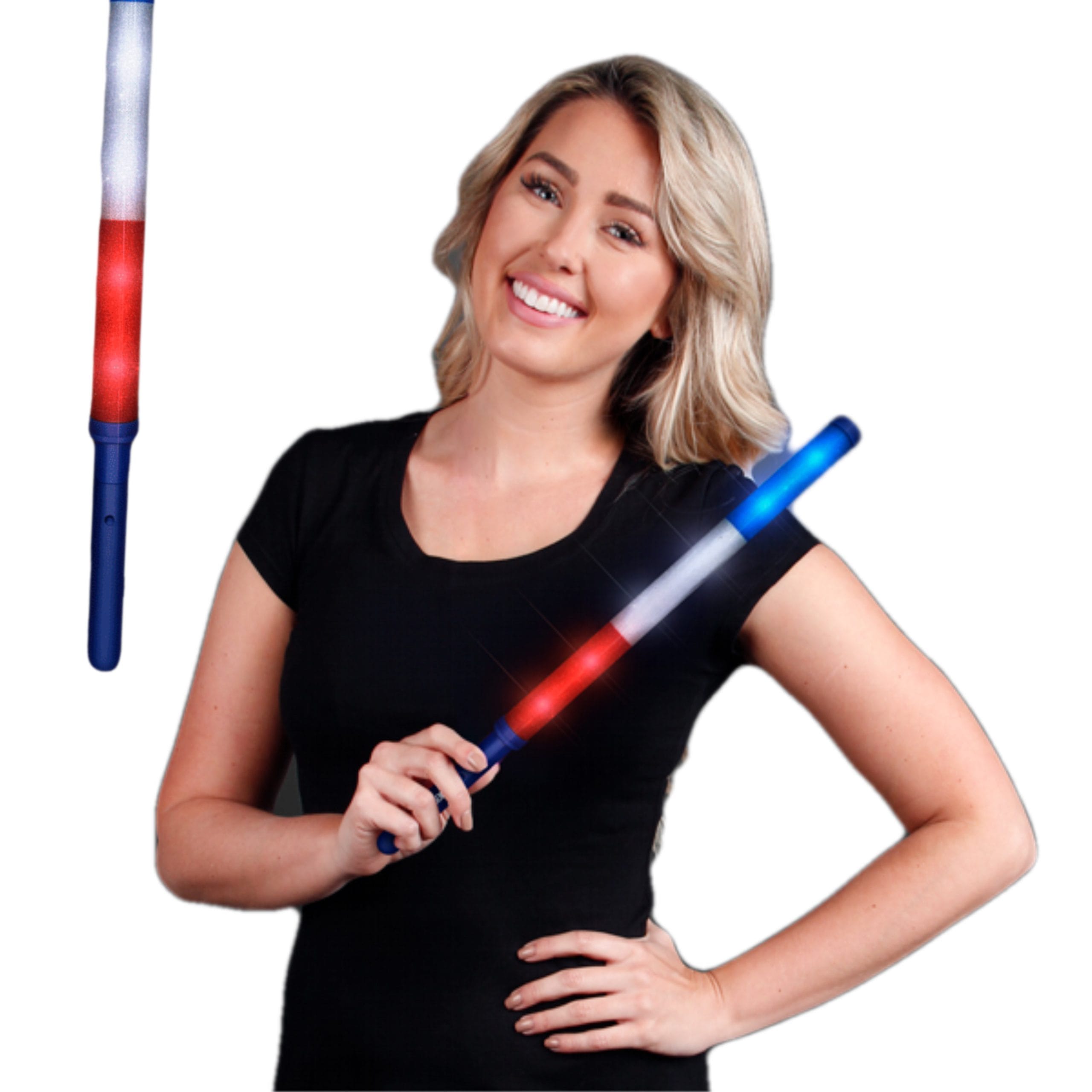 USA Independence Day Red White and Blue Flashing Stick Baton 4th of July USA Independence Day Red White and Blue Flashing Stick Baton 4th of July 4