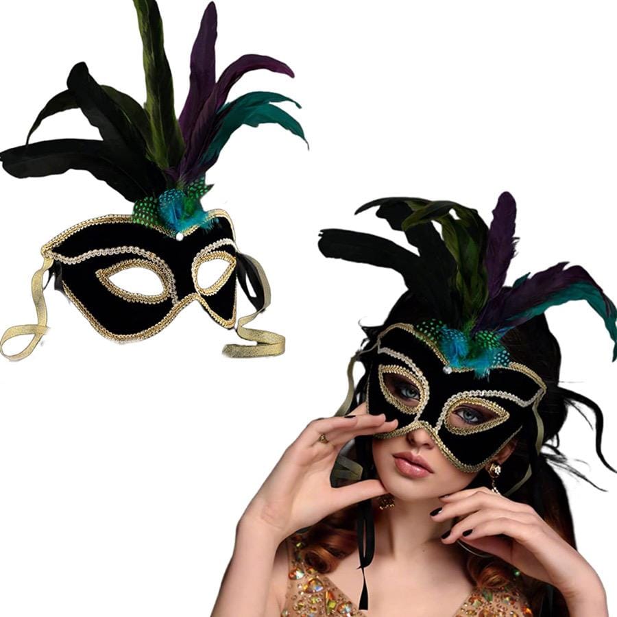 Velvet And Feather Unlit Carnival Mask All Products Velvet And Feather Unlit Carnival Mask All Products 4
