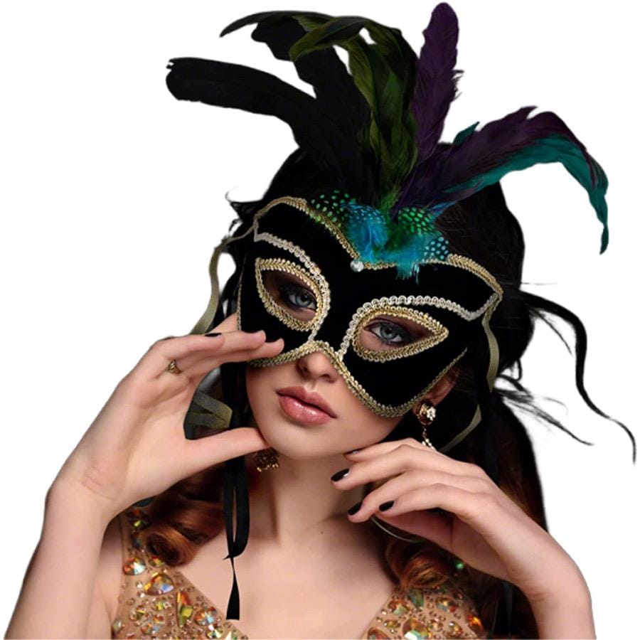 Velvet And Feather Unlit Carnival Mask All Products Velvet And Feather Unlit Carnival Mask All Products 3