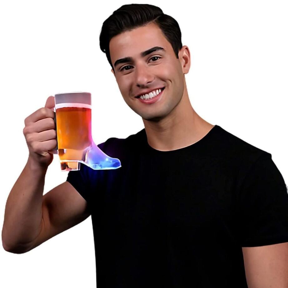Flashing Beer Boot Drinking Mug Multicolor 4th of July 3