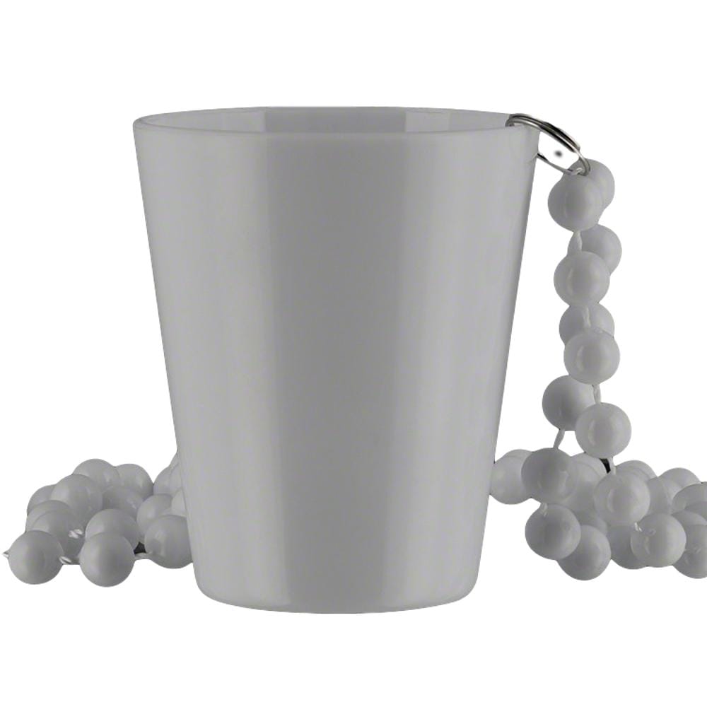 Non Light Up White Shot Glass on White Beaded Necklaces 4th of July Non Light Up White Shot Glass on White Beaded Necklaces 4th of July 3