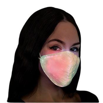 USB Fiber Optic Light Up Multicolor Face Mask in White Cup Shaped Fabric All Products 3