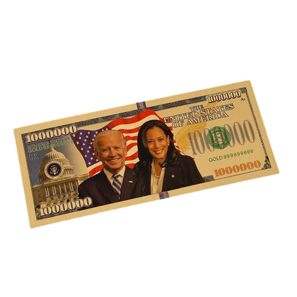 Joe Bidden Kamala Harris Tandem 24k Gold Plated Bill Collectible Banknotes for Decoration 24K Gold and Silver Plated Replica Bills Joe Bidden Kamala Harris Tandem 24k Gold Plated Bill Collectible Banknotes for Decoration 24K Gold and Silver Plated Replica Bills 6