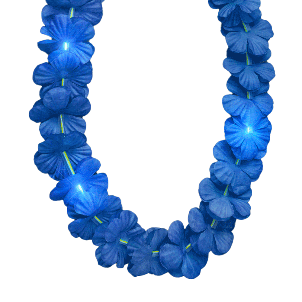 Light Up Hawaiian Flower Lei Necklace Blue All Products Light Up Hawaiian Flower Lei Necklace Blue All Products 6