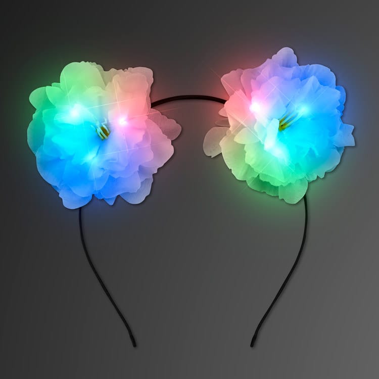Color Changing White Flower Ears Headband All Products Color Changing White Flower Ears Headband All Products 6