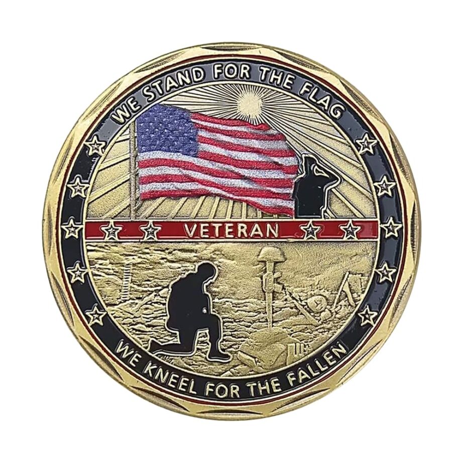 We Stand for the Flag We Kneel for the Fallen Commemorative Veteran Tribute Gold Plated Coin All Products We Stand for the Flag We Kneel for the Fallen Commemorative Veteran Tribute Gold Plated Coin All Products 3