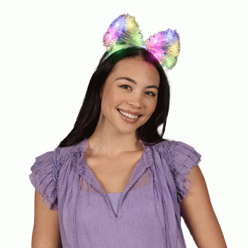 Multicolor LEDs Tinsel Iridescent Bow Headband All Products 3