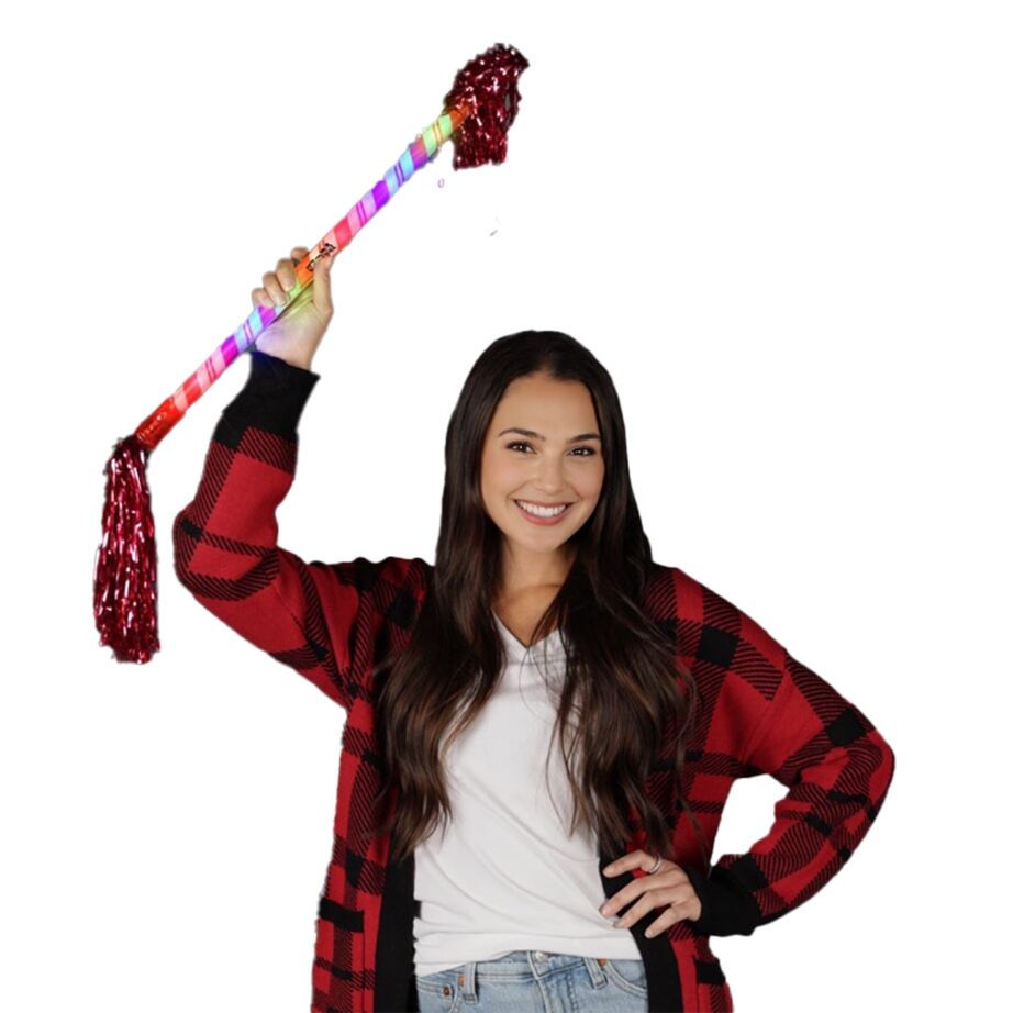 Light Up Twirling Candy Cane Baton Christmas Wand with Red Tinsel All Products Light Up Twirling Candy Cane Baton Christmas Wand with Red Tinsel All Products 3