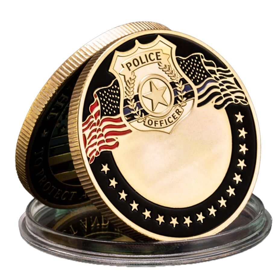 The Thin Blue Line United States Police Officer Badge Commemorative Coin All Products The Thin Blue Line United States Police Officer Badge Commemorative Coin All Products 3