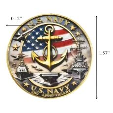 US Navy 250th Anniversary Gold Plated Commemorative Coin 4th of July US Navy 250th Anniversary Gold Plated Commemorative Coin 4th of July 4
