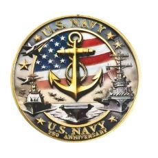 US Navy 250th Anniversary Gold Plated Commemorative Coin 4th of July US Navy 250th Anniversary Gold Plated Commemorative Coin 4th of July 5