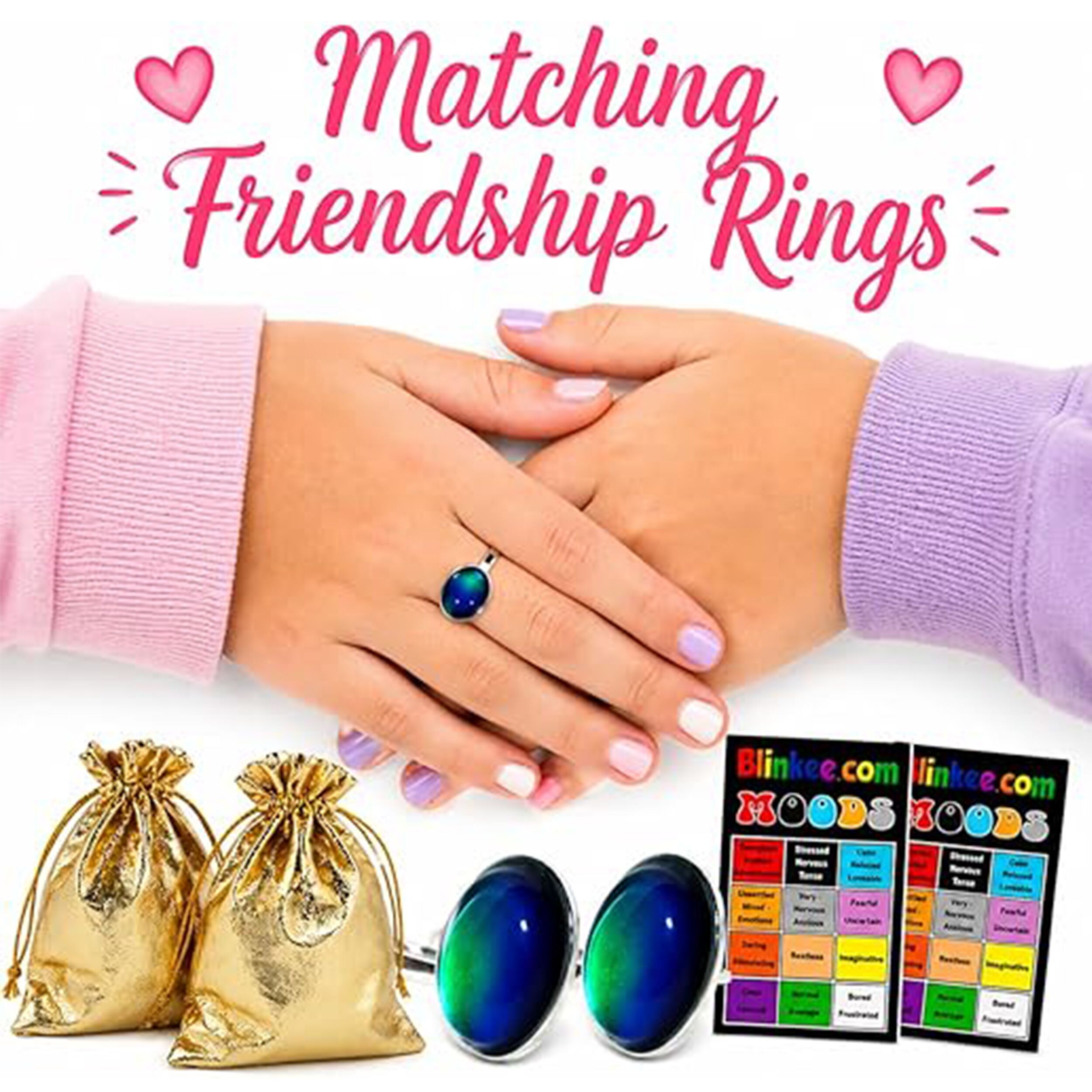 2 Pack Oval Color Changing Friendship Rings with Mood Guide Card All Products 2 Pack Oval Color Changing Friendship Rings with Mood Guide Card All Products 6
