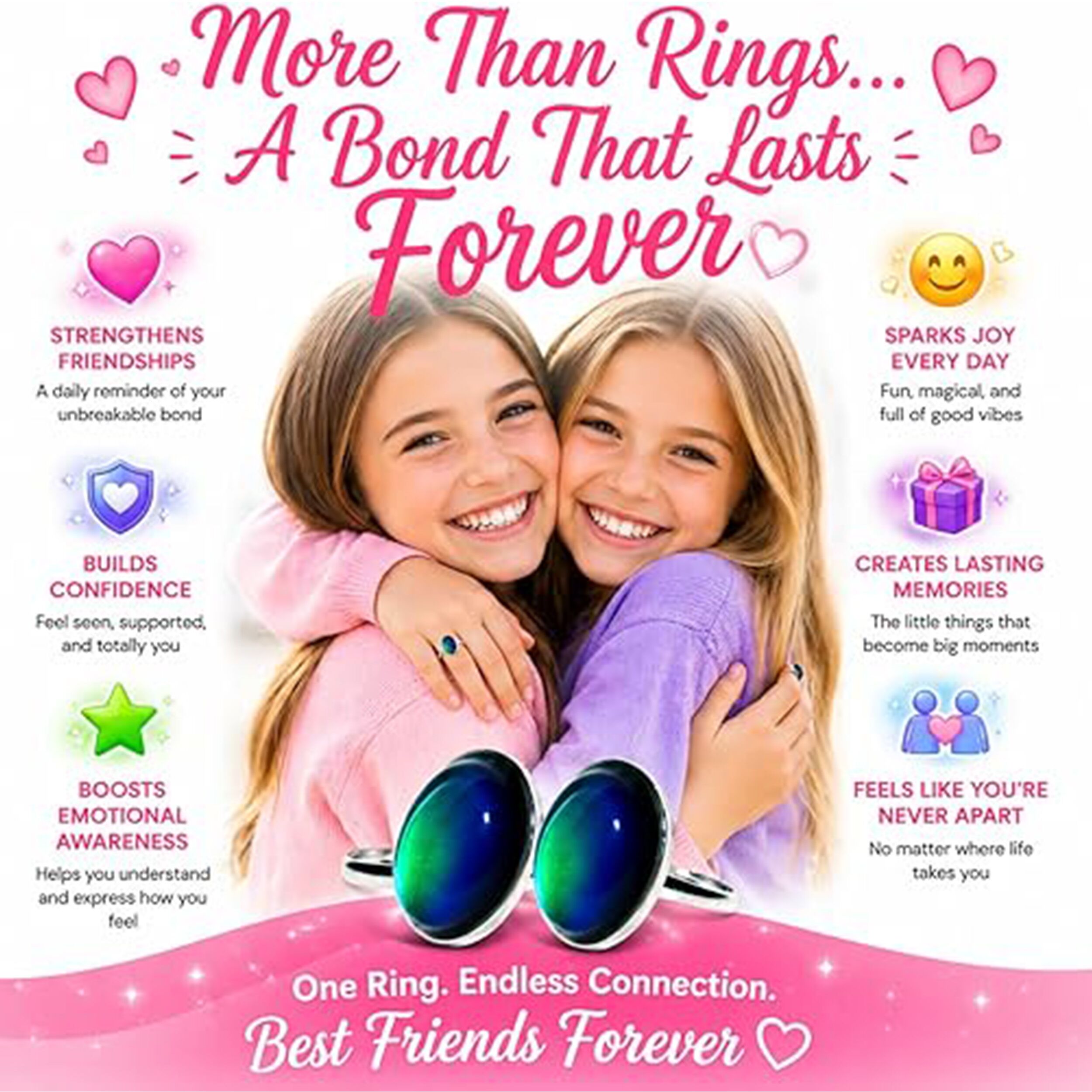 2 Pack Oval Color Changing Friendship Rings with Mood Guide Card All Products 2 Pack Oval Color Changing Friendship Rings with Mood Guide Card All Products 8