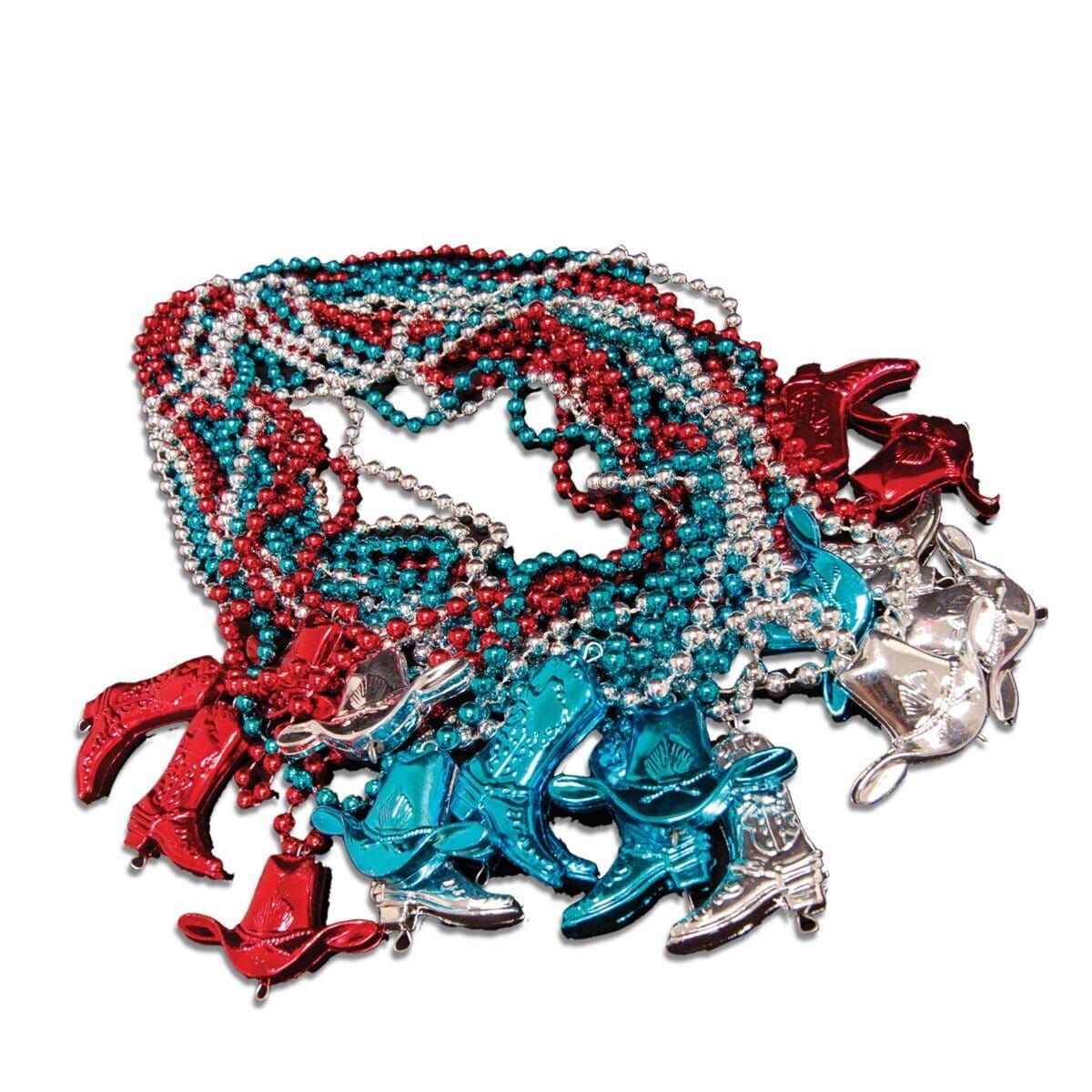 Cowboy Boots and Hats Beaded Necklace Pack of 12 4th of July Cowboy Boots and Hats Beaded Necklace Pack of 12 4th of July 3