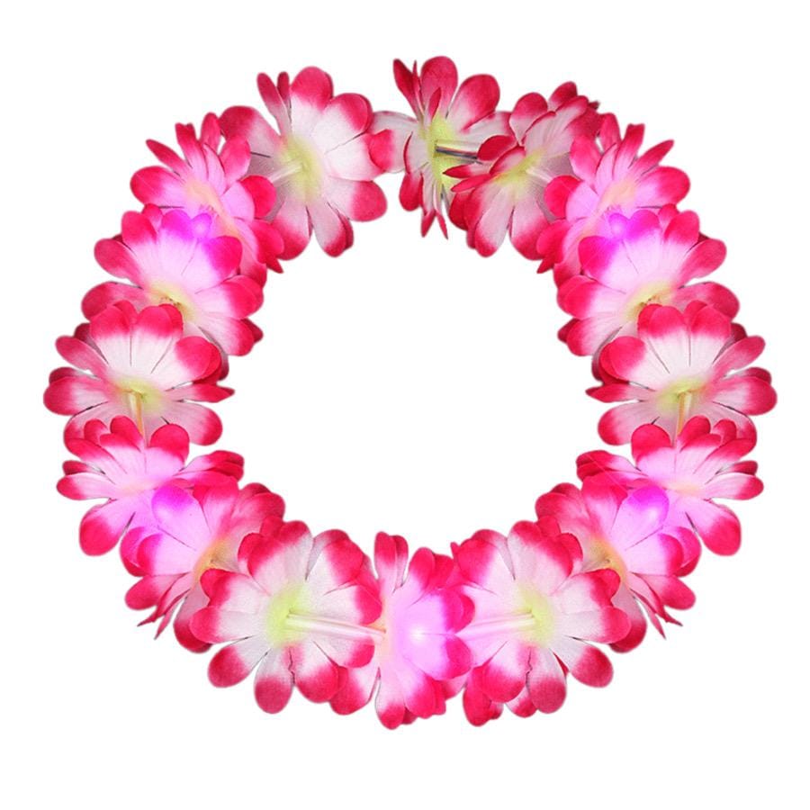 Light Up Hawaiian Lei Headband Pink All Products Light Up Hawaiian Lei Headband Pink All Products 5
