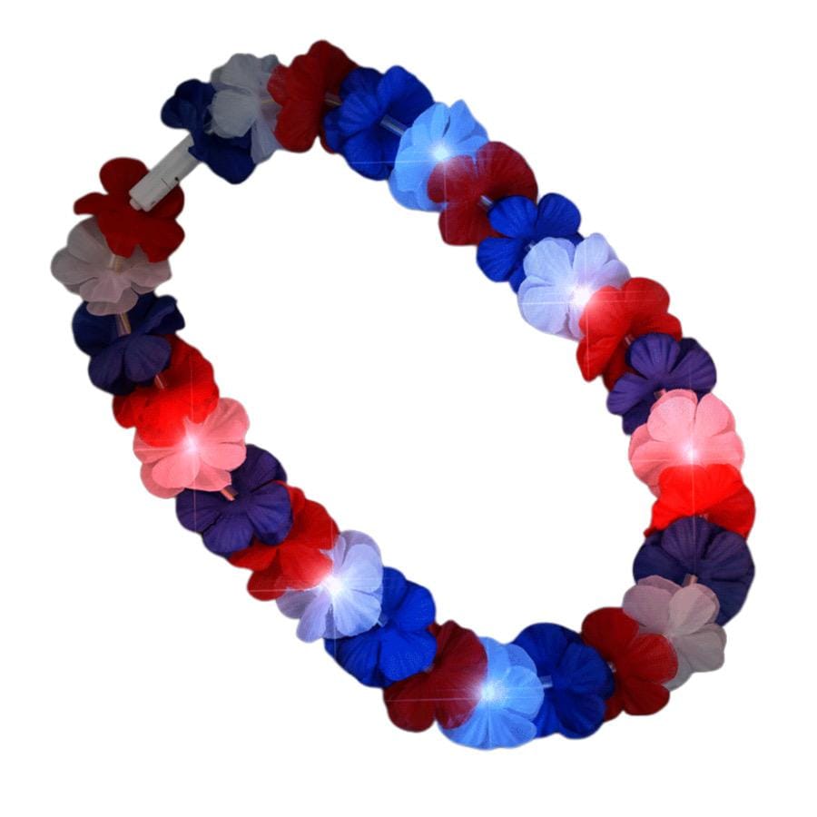 Light Up Hawaiian Lei Red White and Blue 4th of July Light Up Hawaiian Lei Red White and Blue 4th of July 5