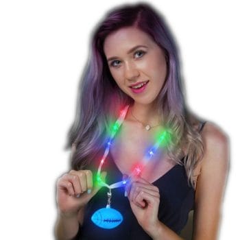 LED Football Charm Necklace with Lightup Lanyard All Products 3