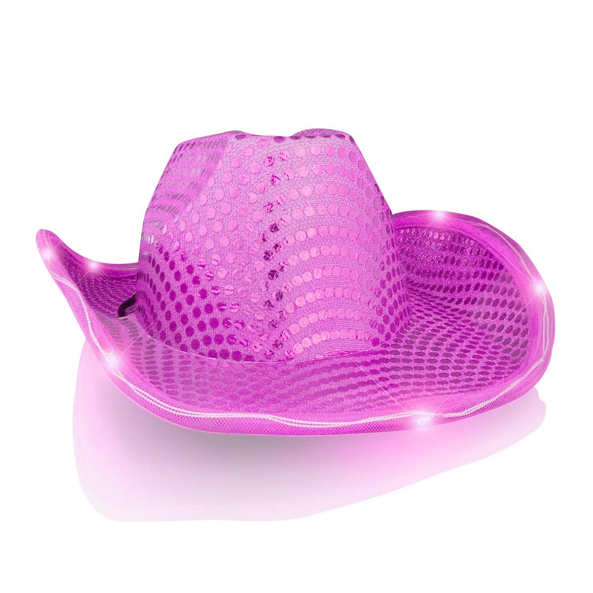 LED Flashing Cowboy Hat with Pink Sequins All Products LED Flashing Cowboy Hat with Pink Sequins All Products 6