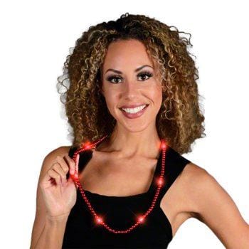 LED Necklace with Red Beads 4th of July 3