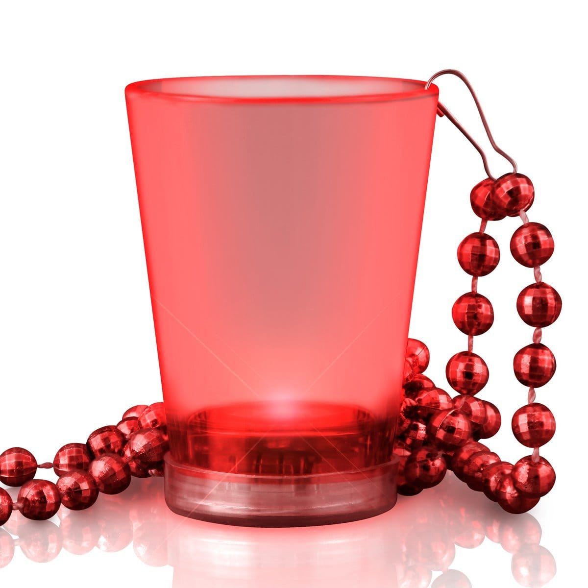Light Up Red Shot Glass on Red Beaded Necklaces 4th of July Light Up Red Shot Glass on Red Beaded Necklaces 4th of July 4
