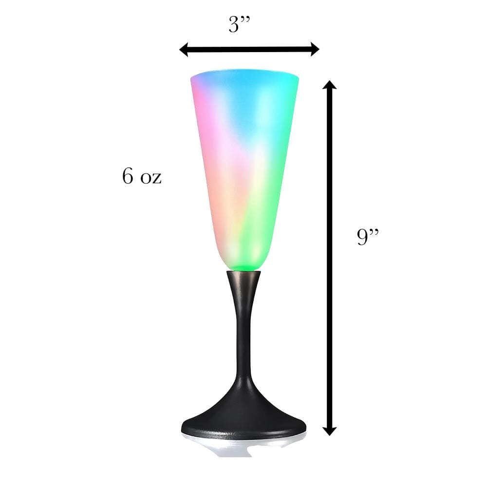 LED Frosted Champagne Glass with Black Base All Products LED Frosted Champagne Glass with Black Base All Products 6