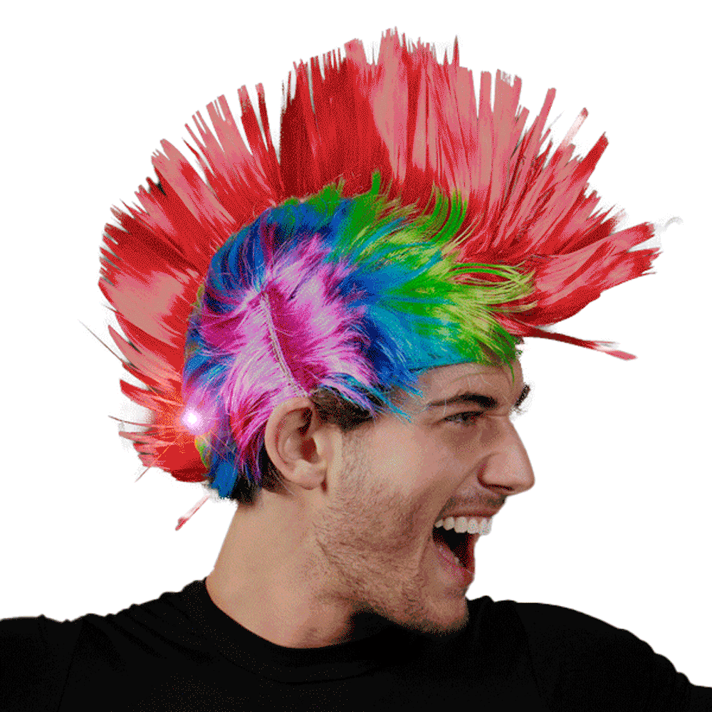 Punk Rock LED Mohawk Wig All Products Punk Rock LED Mohawk Wig All Products 4