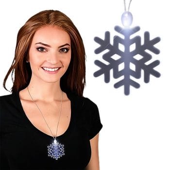 White Snowflake LED Acrylic Necklace All Products 3