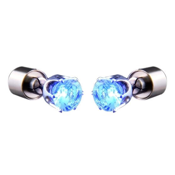 LED Faux Diamond Pierced Earrings Blue All Products 3