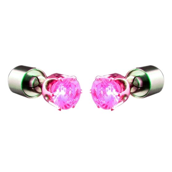 LED Faux Diamond Pierced Earrings Pink All Products LED Faux Diamond Pierced Earrings Pink All Products 3