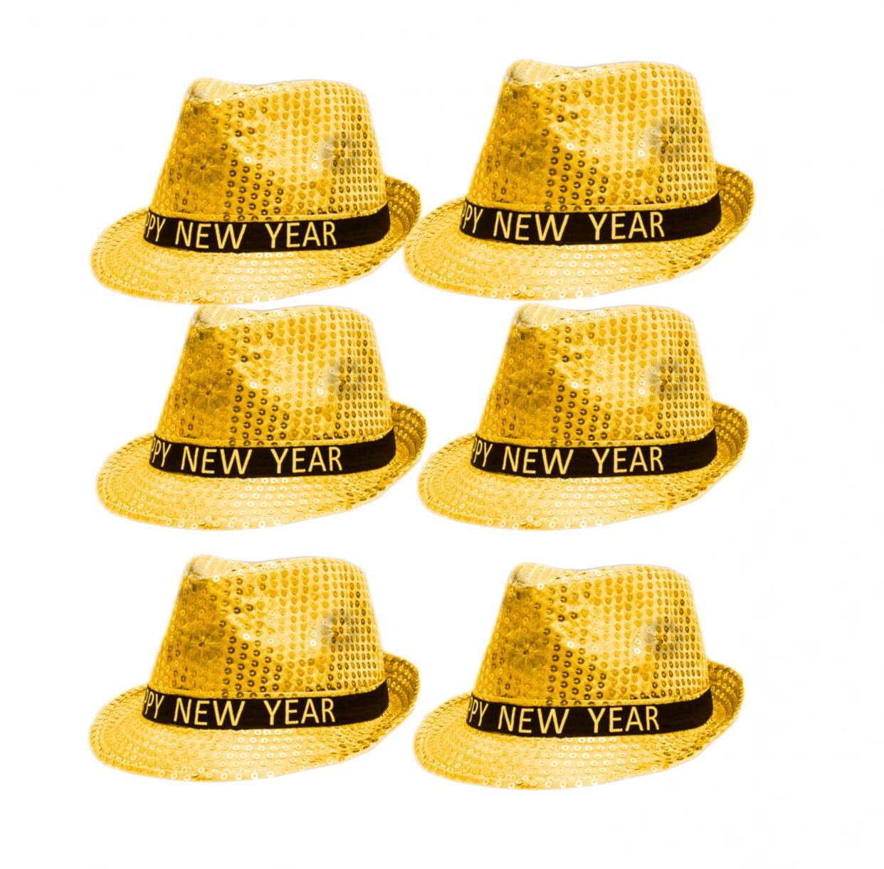 Light Up LED Happy New Year Fedora Gold Pack of 6 All Products Light Up LED Happy New Year Fedora Gold Pack of 6 All Products 3