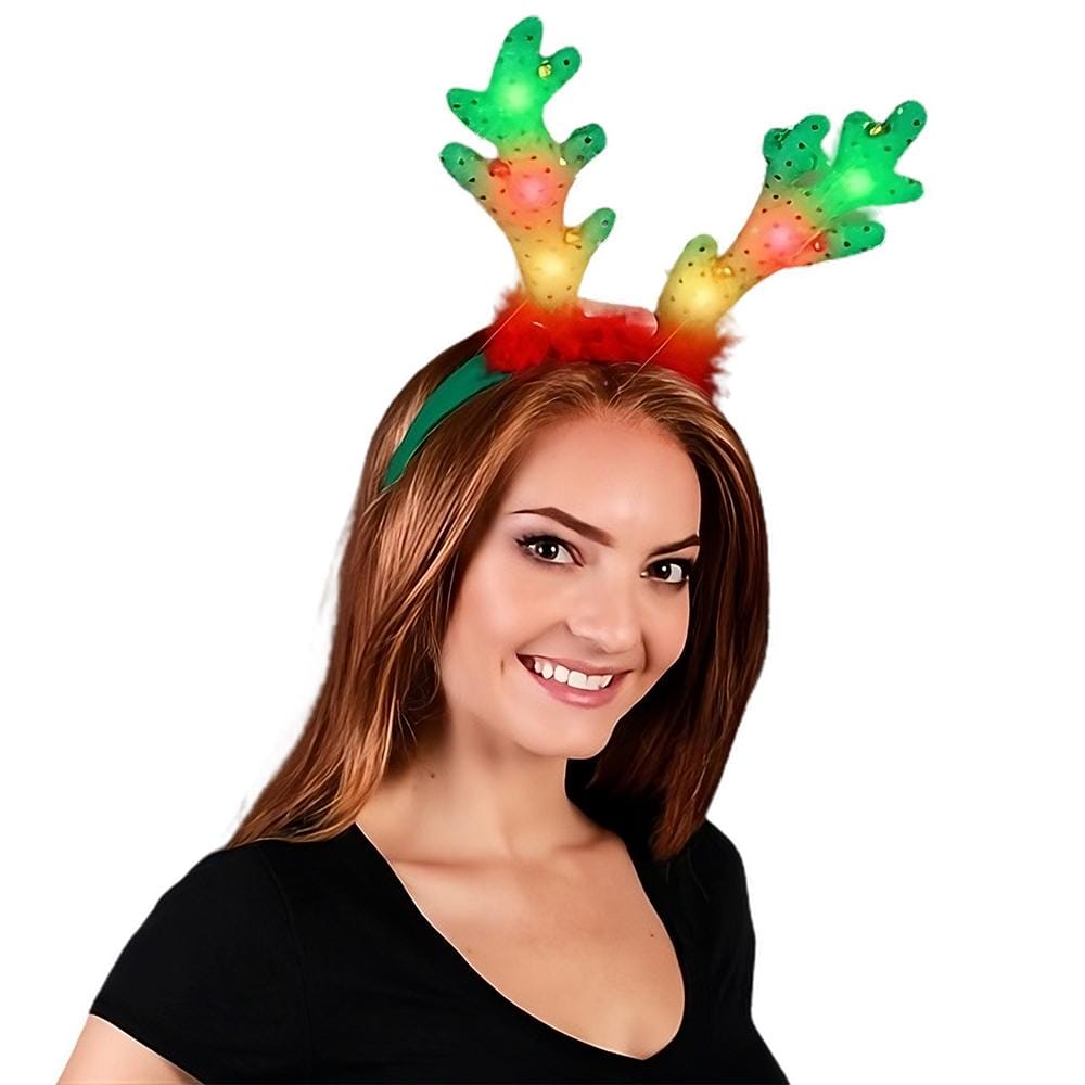 LED Jingle Bells Reindeer Antlers Light Up Headband All Products LED Jingle Bells Reindeer Antlers Light Up Headband All Products 3