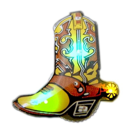 Brown Cowboy Boot 2 Flashing Body Light Lapel Pins All Body Lights and Blinkees Brown Cowboy Boot 2 Flashing Body Light Lapel Pins All Body Lights and Blinkees 3