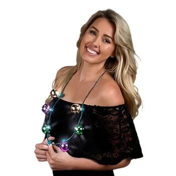 Mardi Gras LED Shine Through Party Disco Balls Necklace All Products 3