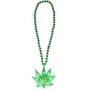 Light Up Pot Leaf Beaded Necklace 420 3