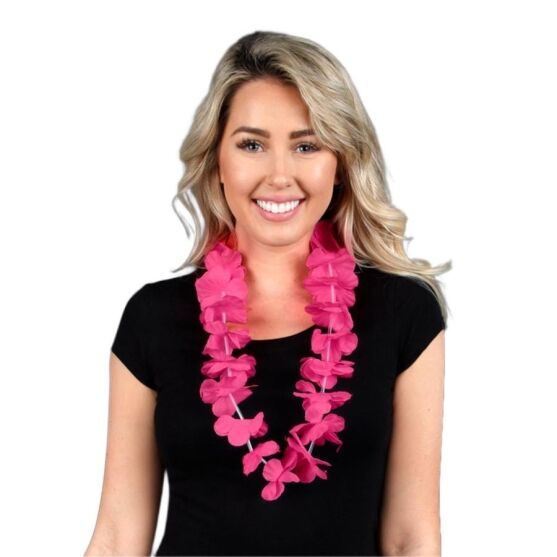 Hawaiian Flower Lei Necklace Pink All Products 3