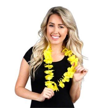 Hawaiian Flower Lei Necklace Yellow All Products 3