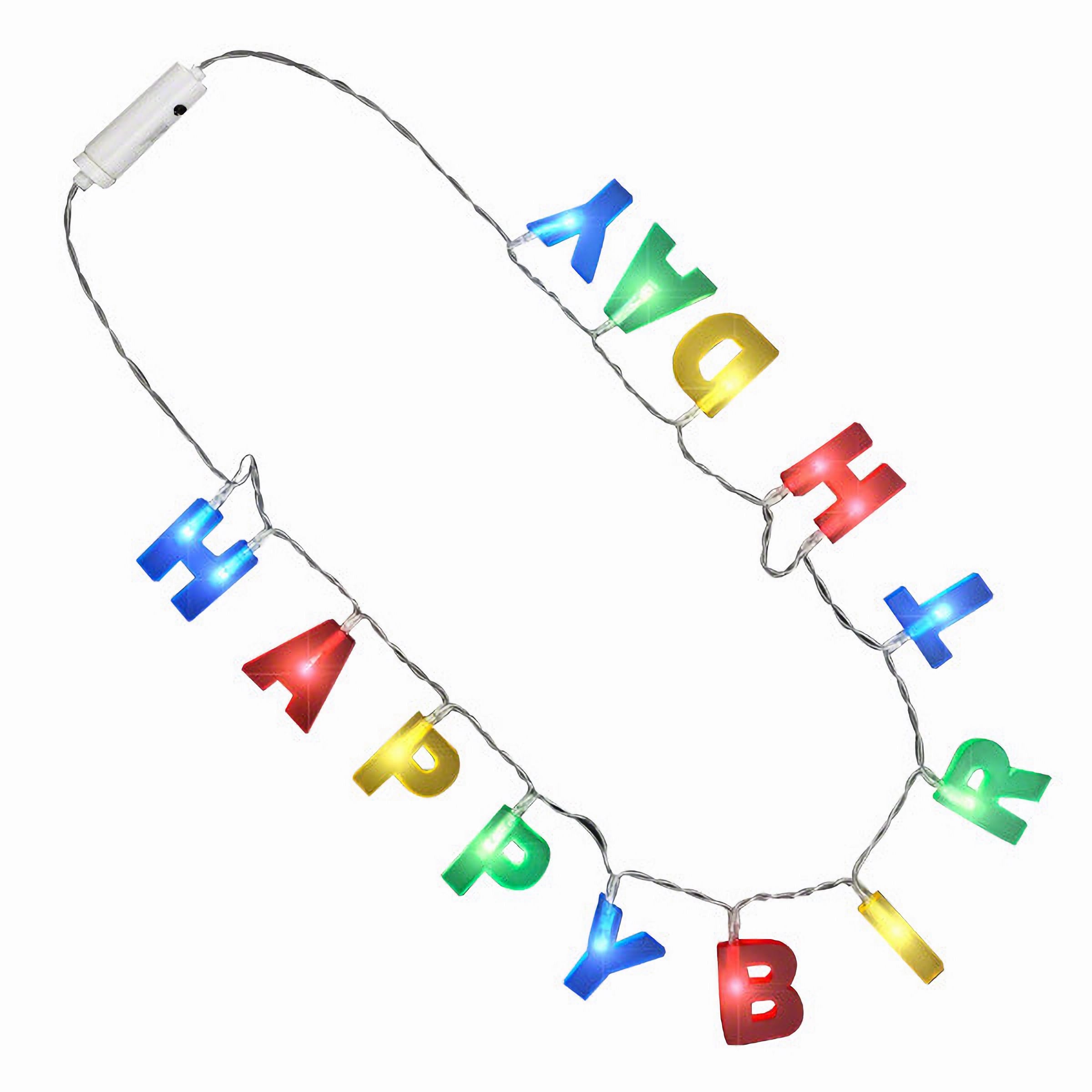 Multicolor LED Happy Birthday Lights Necklace All Products Multicolor LED Happy Birthday Lights Necklace All Products 5