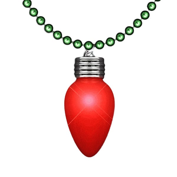 Flashing LED Red Vintage Christmas Bulb Necklace with Green Beads All Products Flashing LED Red Vintage Christmas Bulb Necklace with Green Beads All Products 4