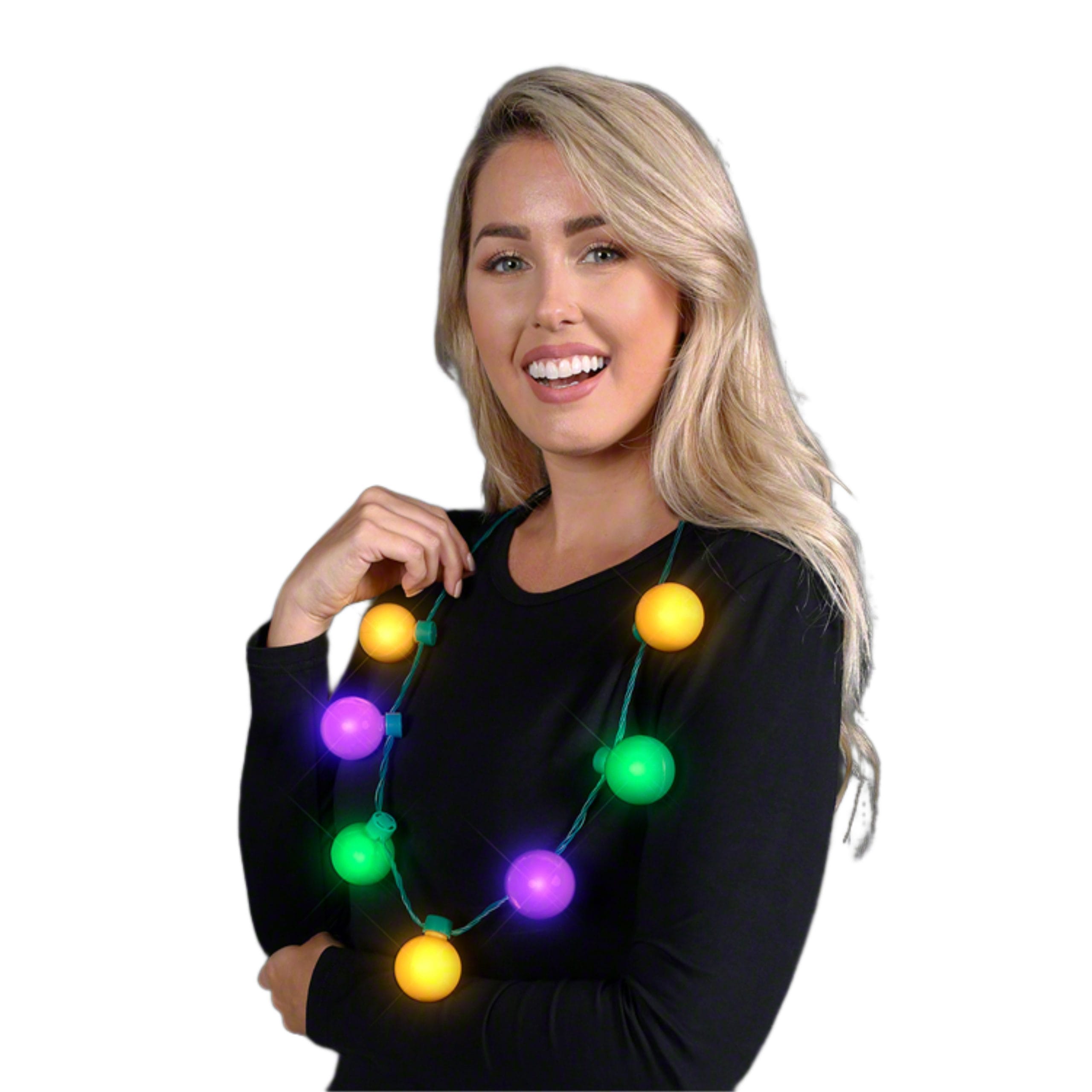 Large Light Party Globes Mardi Gras Parade Light Up Crewe Necklace for Fat Tuesday All Products Large Light Party Globes Mardi Gras Parade Light Up Crewe Necklace for Fat Tuesday All Products 3