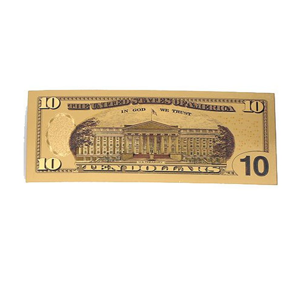 Ten Dollar Commemorative Collectible Premium Replica Paper Money Bill 24k Gold Plated Fake Currency Banknote Art Holiday Decoration 24K Gold and Silver Plated Replica Bills Ten Dollar Commemorative Collectible Premium Replica Paper Money Bill 24k Gold Plated Fake Currency Banknote Art Holiday Decoration 24K Gold and Silver Plated Replica Bills 5