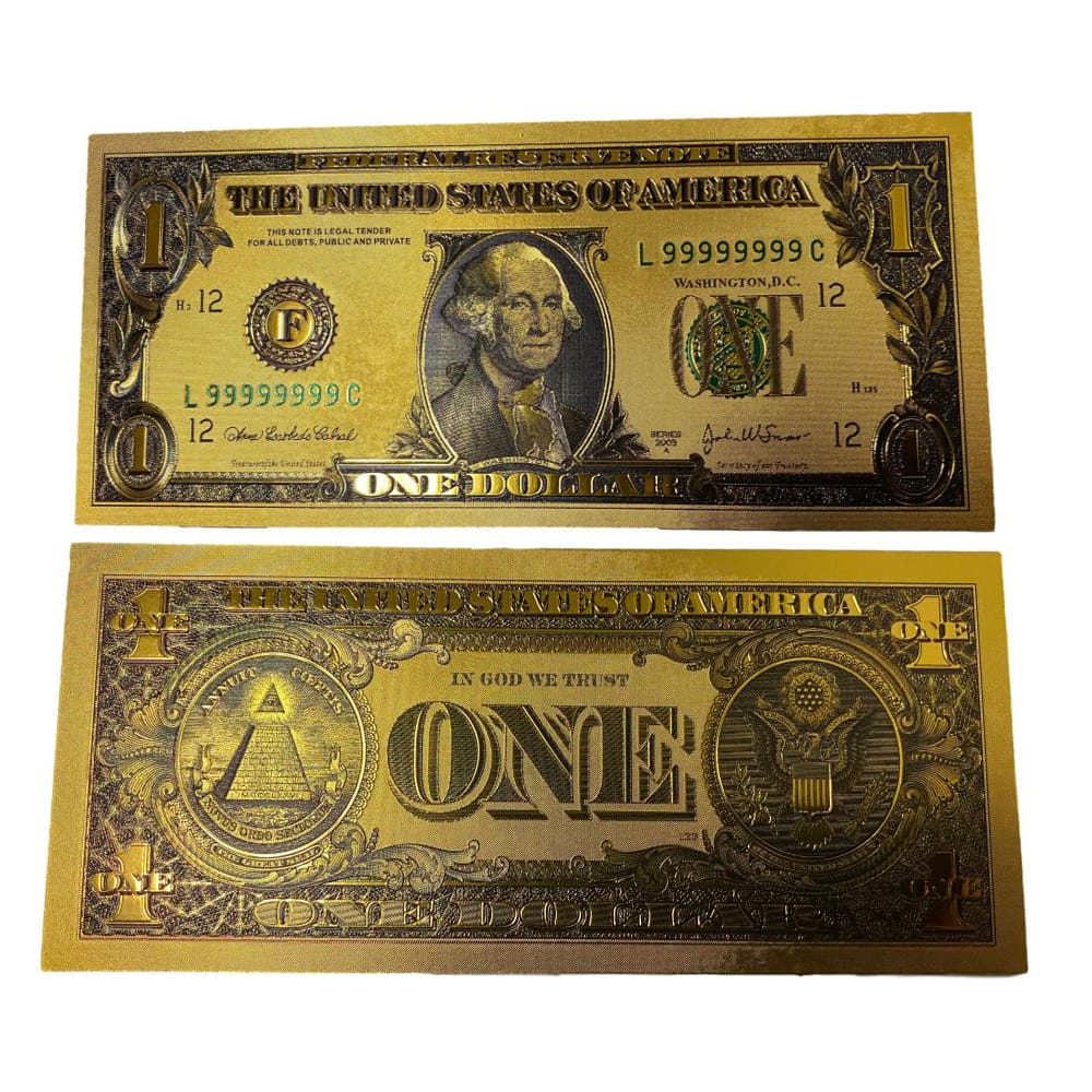 Premium Replica 1 Dollar Paper Money Bill 24k Gold Plated Fake Currency Banknote Art Commemorative Collectible Holiday Decoration 24K Gold and Silver Plated Replica Bills Premium Replica 1 Dollar Paper Money Bill 24k Gold Plated Fake Currency Banknote Art Commemorative Collectible Holiday Decoration 24K Gold and Silver Plated Replica Bills 3