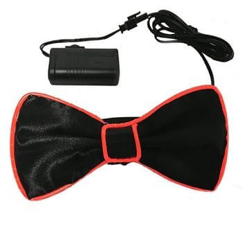 Flashing EL Wire Red Bow Tie for Men Night Rave Parties 4th of July 3