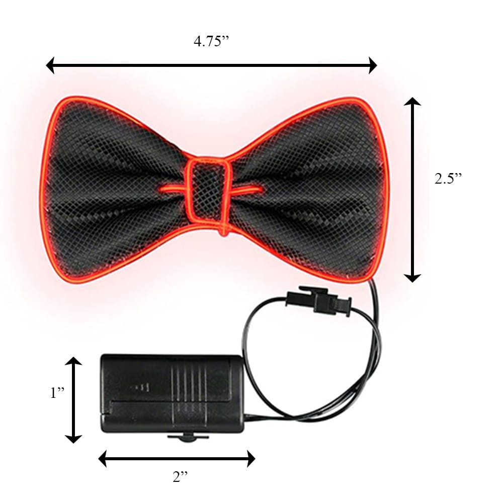 Flashing EL Wire Red Bow Tie for Men Night Rave Parties 4th of July Flashing EL Wire Red Bow Tie for Men Night Rave Parties 4th of July 4