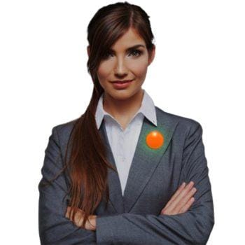 Light Up Round Badge Pin Orange All Products 3